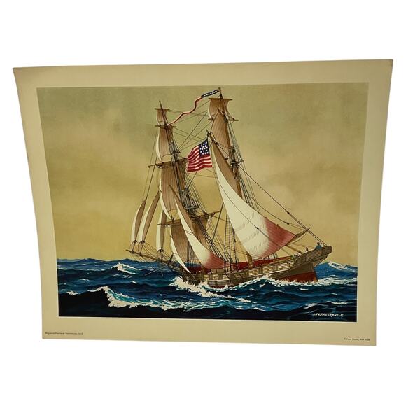 Brigantine Prince‎ de Neufchatel 1812 Print by JOH Cosgrave Maritime Art - Picture 5 of 6